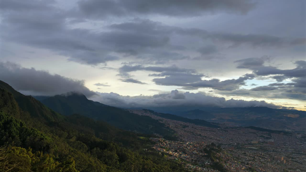 Bogota Colombia city day time timelapse Monserrate mountain viewpoint South America