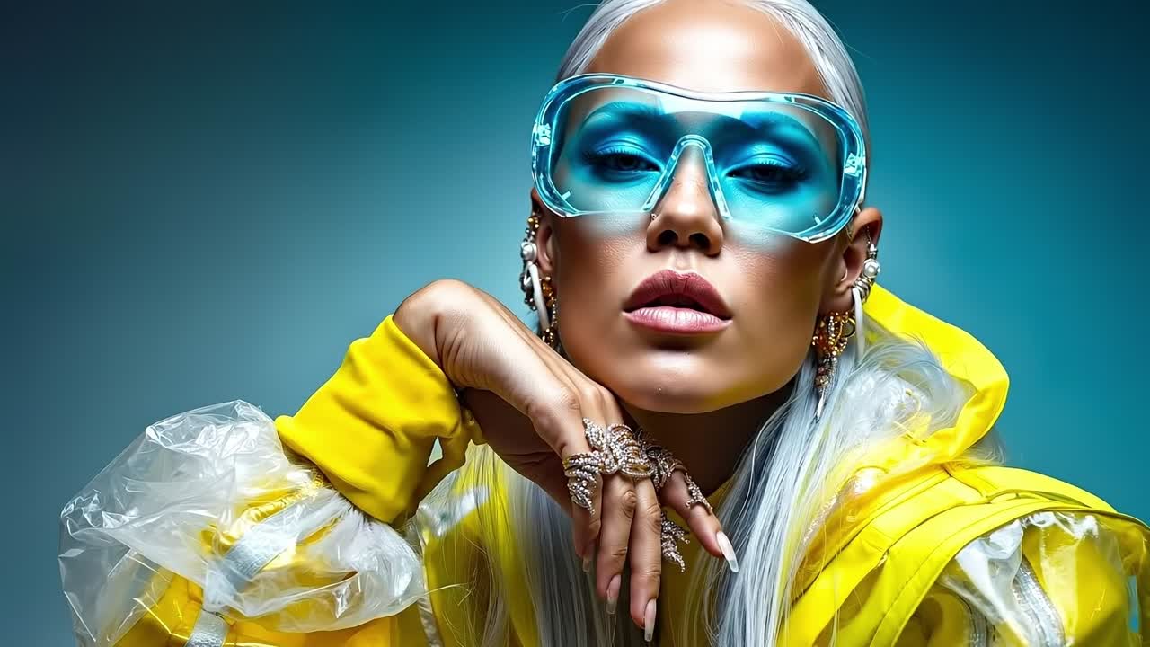 A woman in a yellow jacket and blue goggles