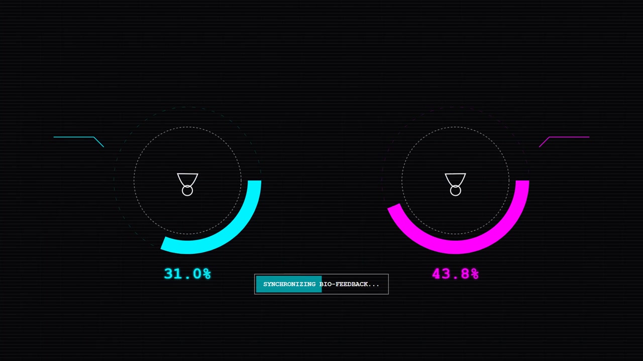 Interfaccia digitale futuristica che carica dati neurali e stato del sistema