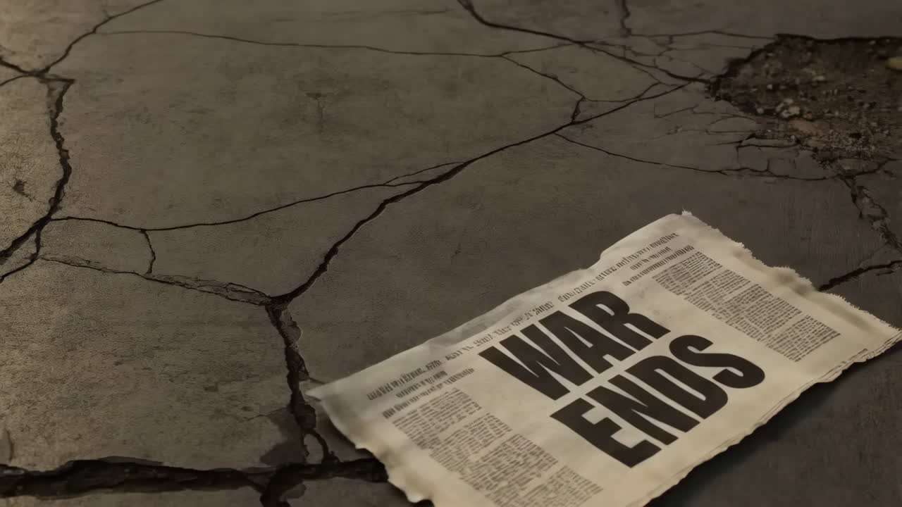 War Ends Newspaper on Cracked Ground
