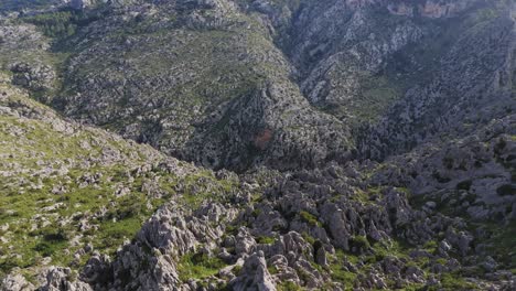 drone opening shot of a canyon mallorca mountains torrent de pareis