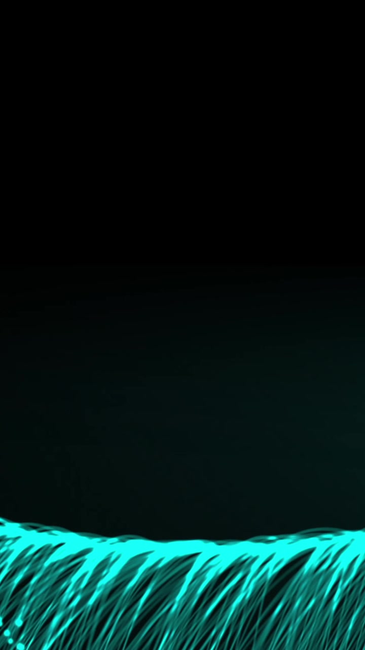 Animation of rolling explosion of blue light trails on black background