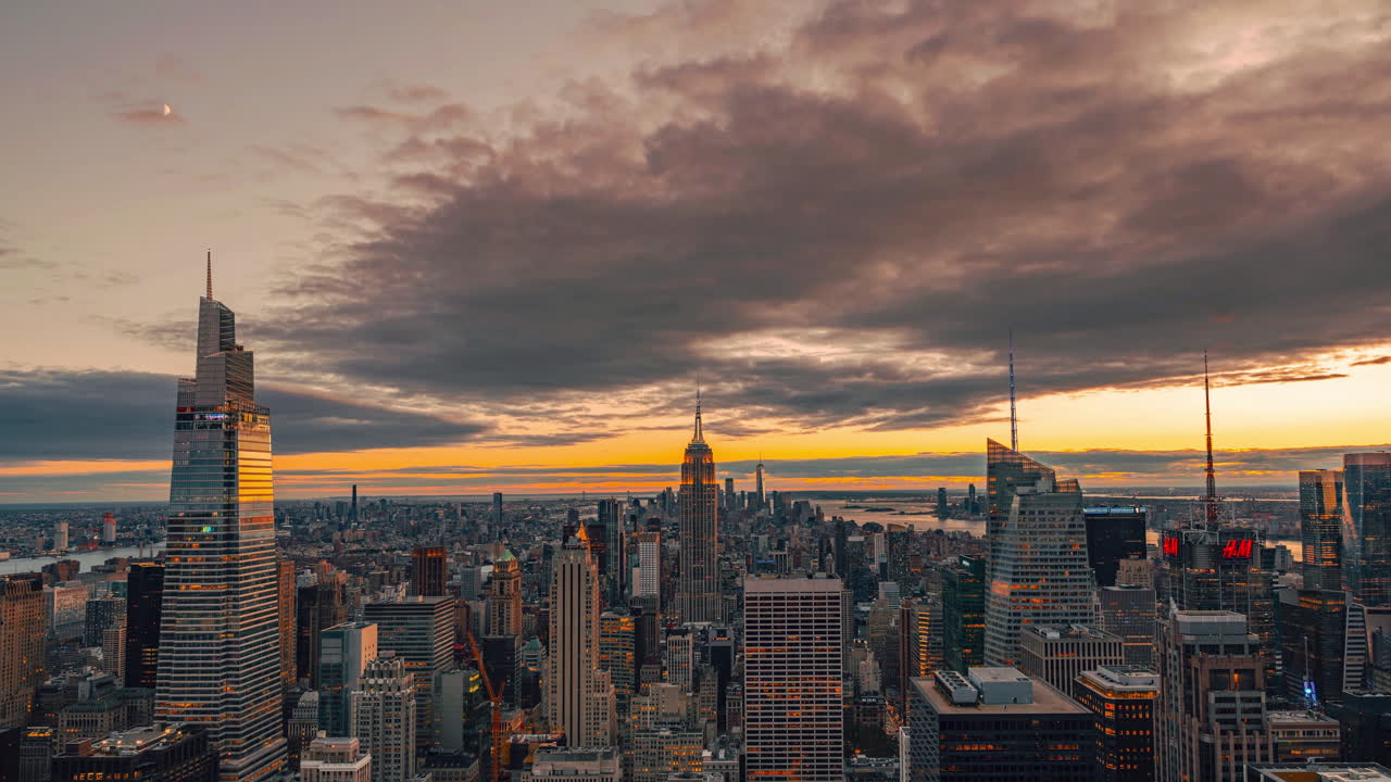 Tramonto di New York City Manhattan