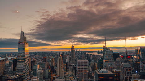 la ciudad de nueva york manhattan atardecer