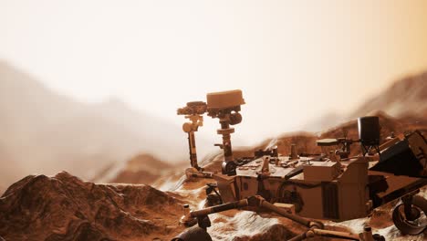 el rover curiosity de marte explora la superficie del planeta rojo