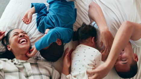 laughing, happy and parents tickling