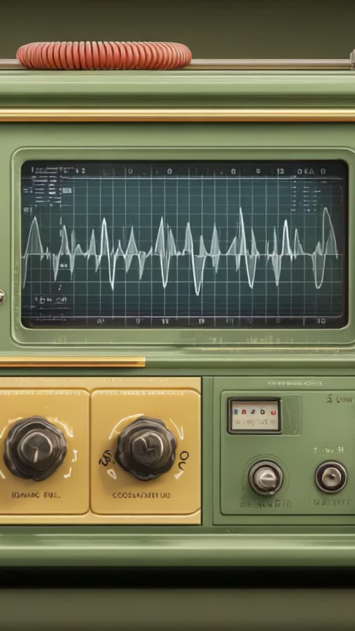 Análisis de las formas de onda: una mirada detallada a equipos de audio antiguos que muestran patrones de señal complejos y controles funcionales con gran detalle
