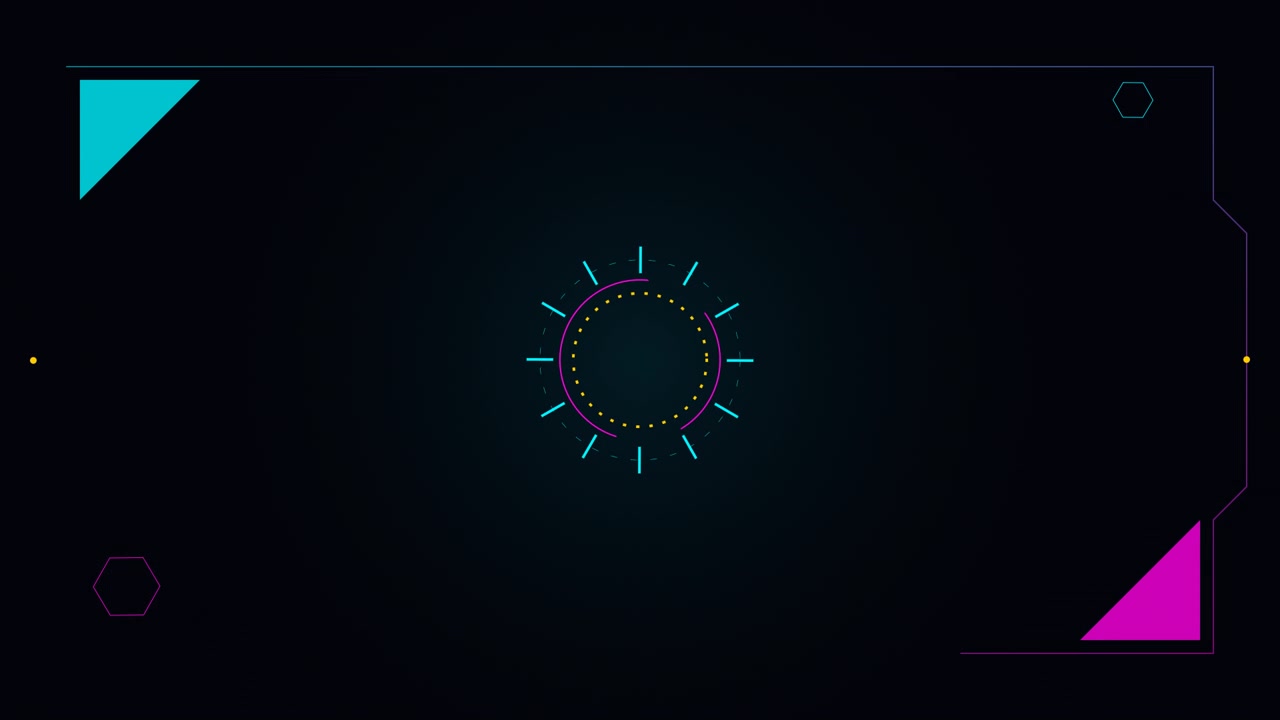 Abstract Digital Loading Circle Animation with Geometric Elements