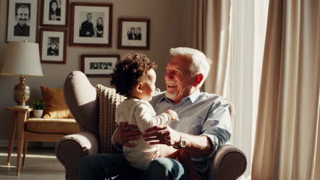 grandfather and grandchild sharing joyful moments