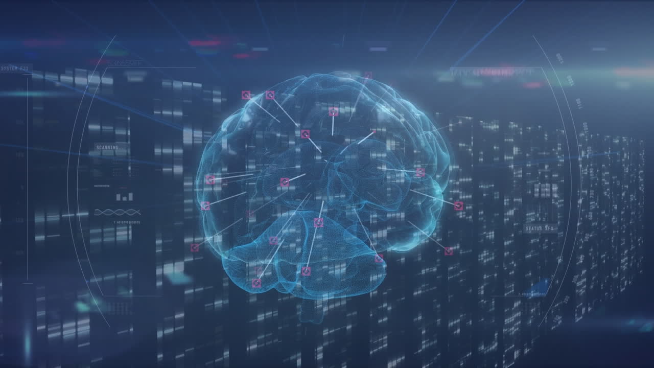 Animation of human brain and data processing