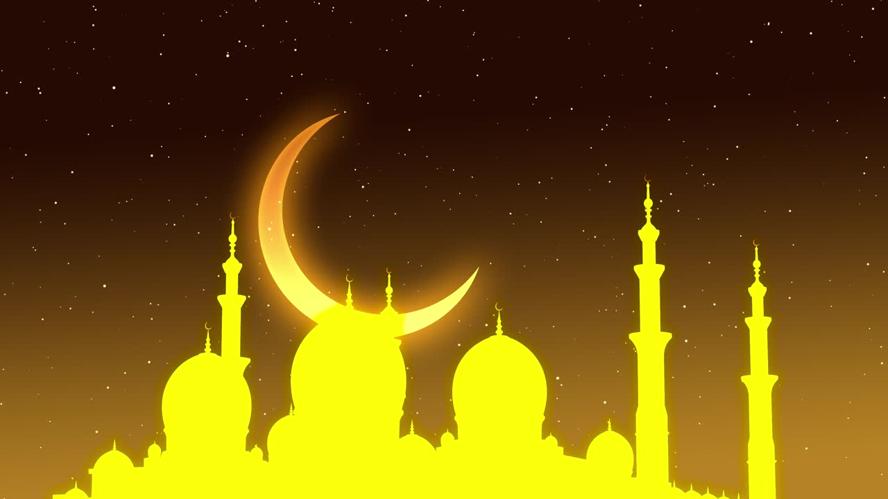 el símbolo del islam, la luna y la estrella. celebración del ramadán. ilustración en 3d