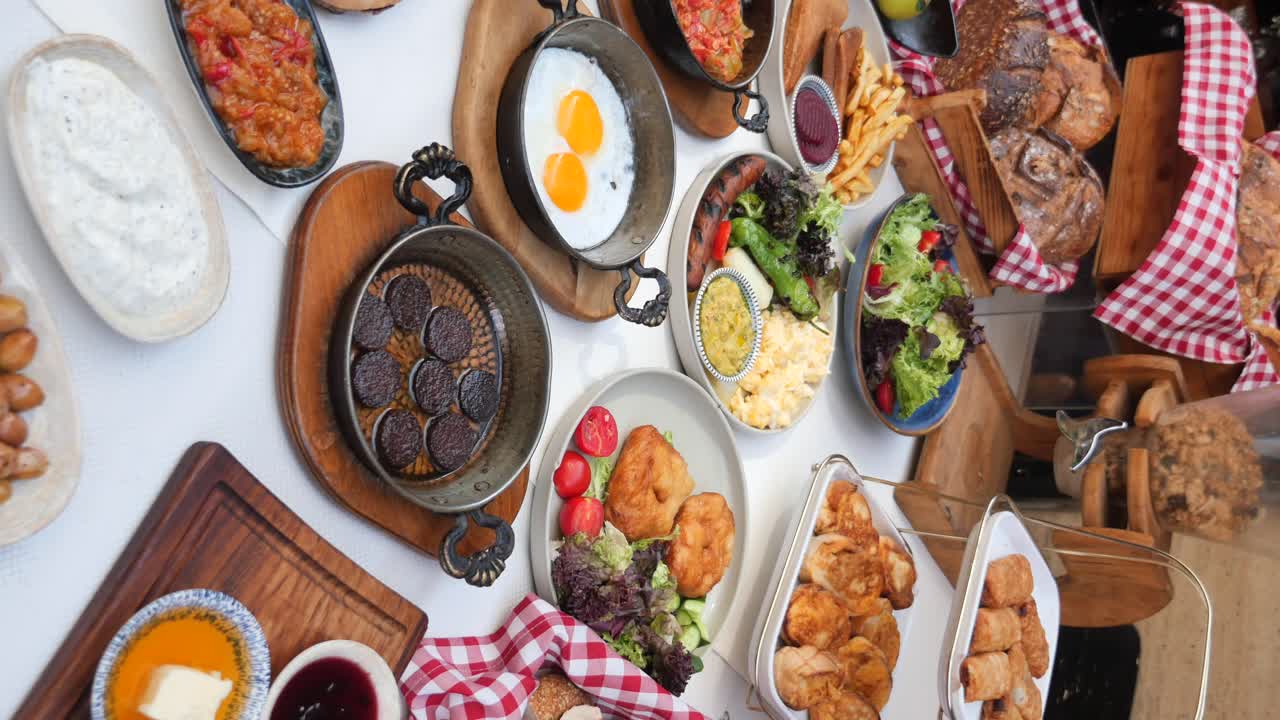 Delicious and Varied Turkish Breakfast Spread