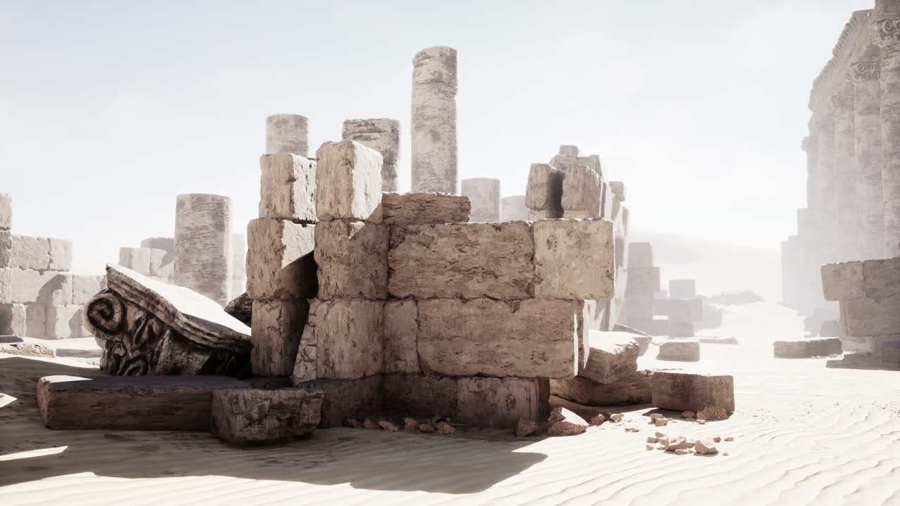 사막 에 있는 고대 유적 들