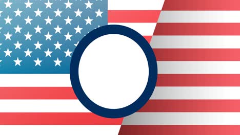 animation of white circle with copy space over american flag