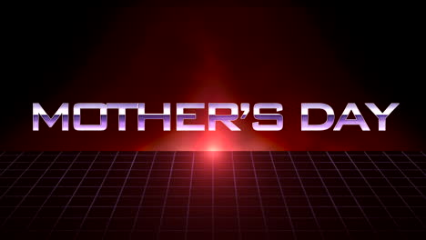 mothers day with neon retro grid in galaxy