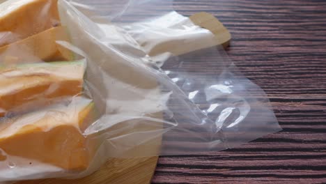 vacuum sealed sliced pumpkin