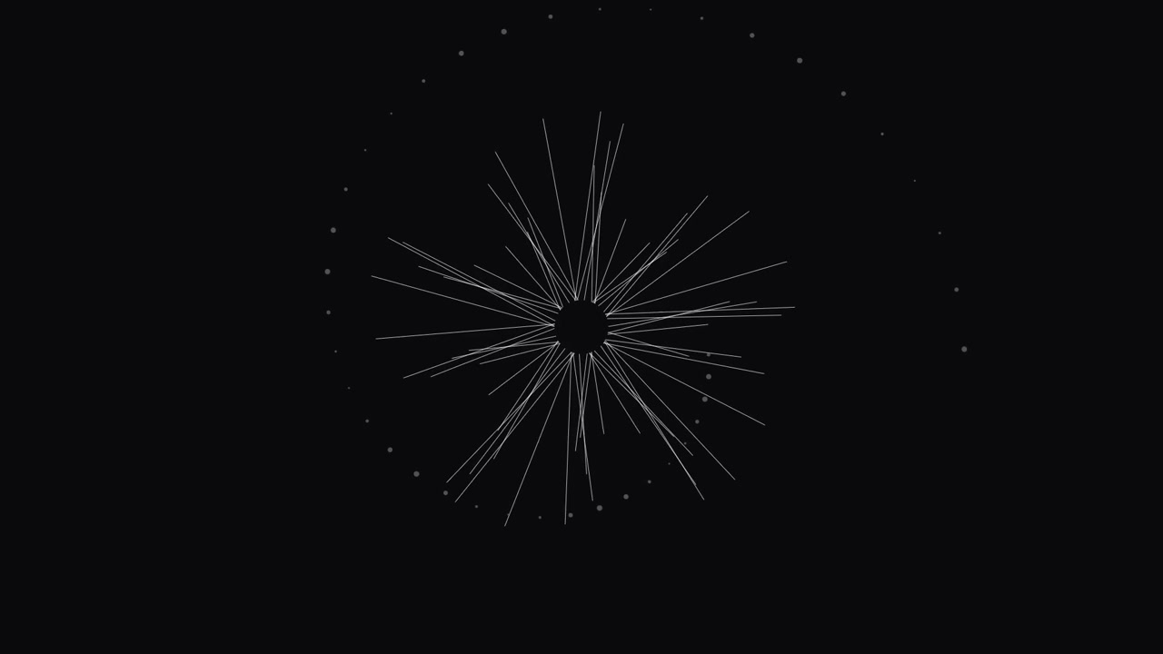 Animazione grafica astratta minimalista di linee radiali in espansione