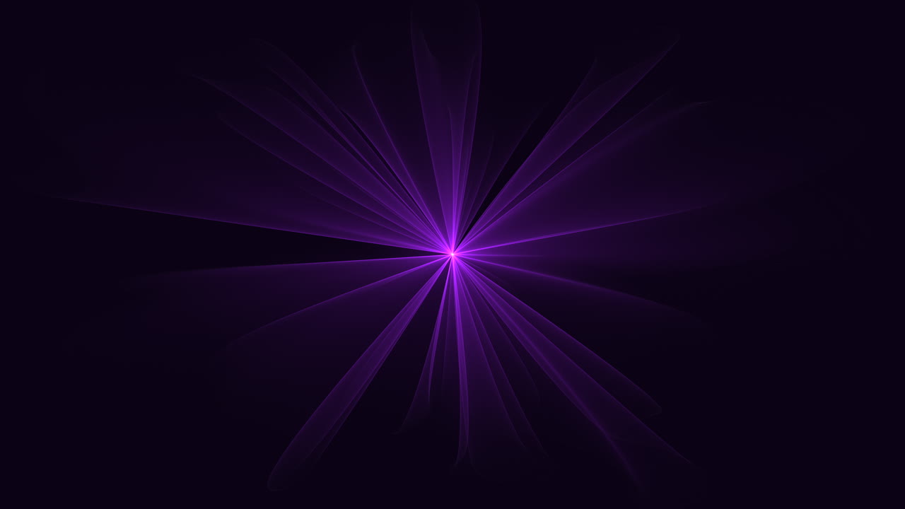 Radiating purple light shimmering effervescent glow on dark background