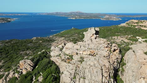 Rock-Formation-at-Cape-Orso-in-Sardinia,-Italy---Aerial-4k