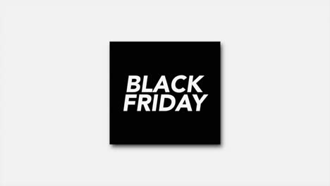 modern black friday text in black frame on white gradient