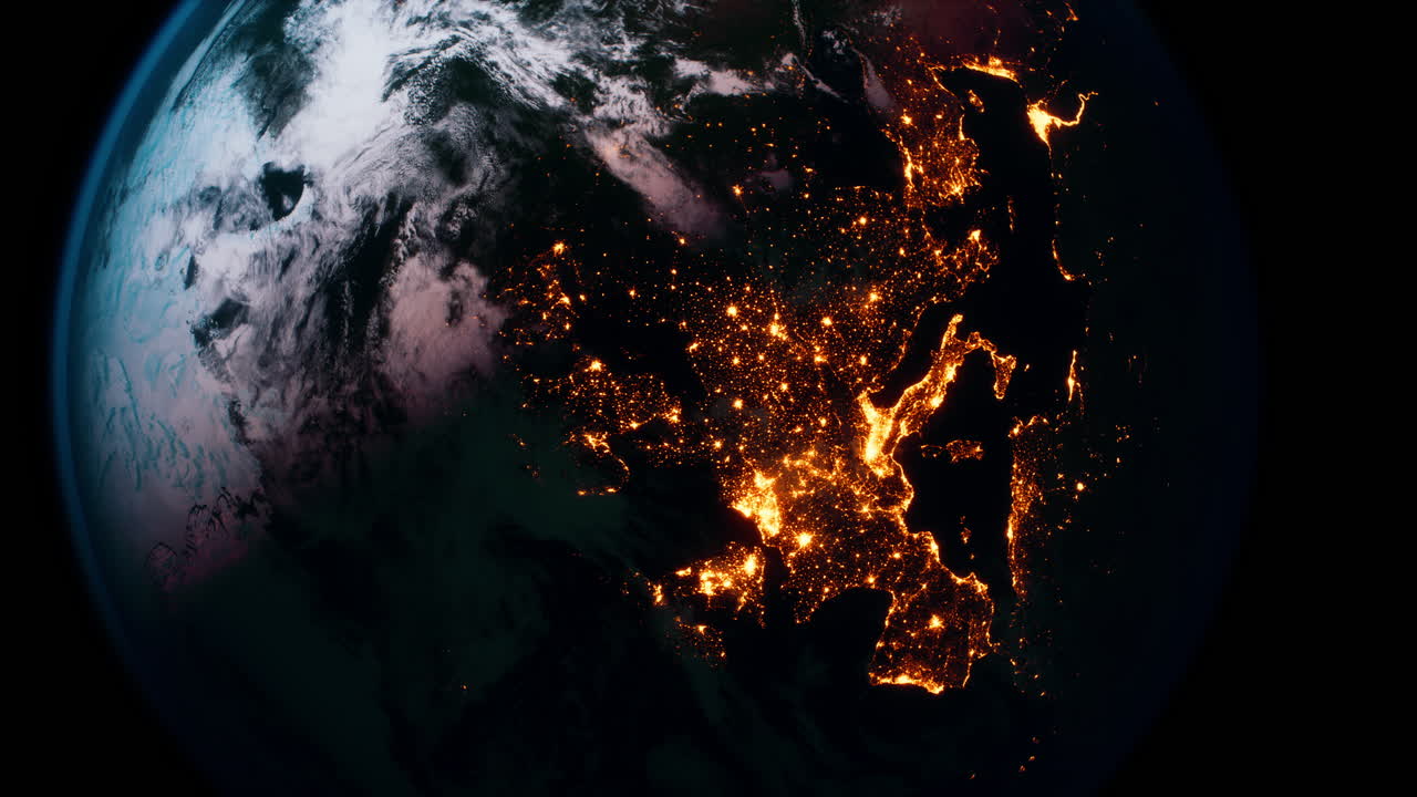 planeta tierra vista del globo desde el espacio que muestra la superficie realista de la tierra y el mapa del mundo