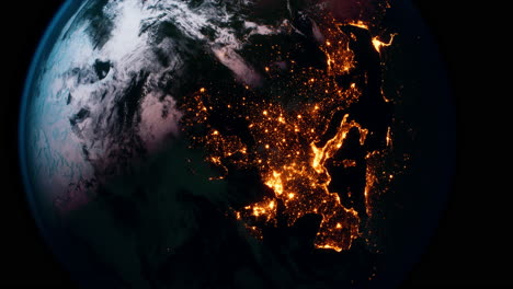 Planet earth globe view from space showing realistic earth surface and world map