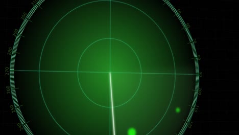 animation eines radars mit bewegten flecken auf schwarzem hintergrund