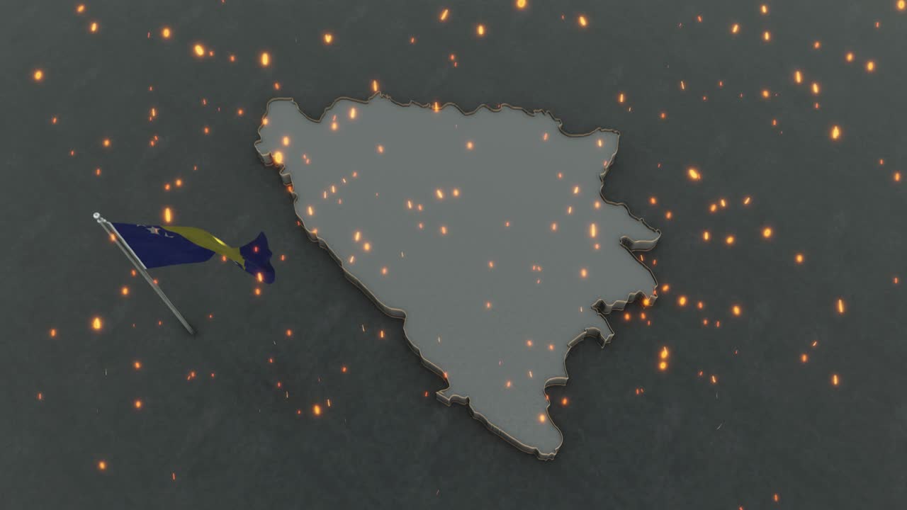 보스니아 헤르체고비나 지도와 발