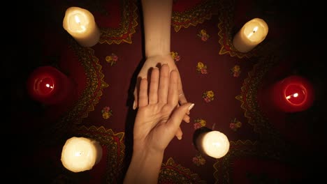 palmistry reading with candles