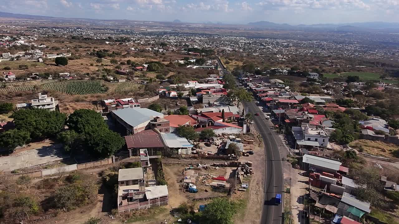 General aerial view of the city of Oaxtepec