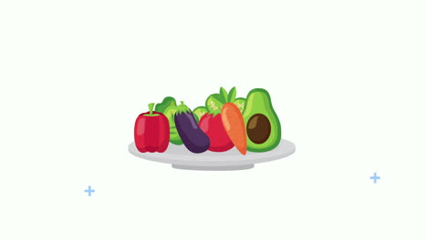 alimentos frescos y saludables en un plato