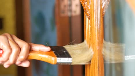 polishing wooden furniture