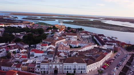 Luftaufnahme-Des-Hafens-Von-Faro-In-Portugal-An-Der-Algarve