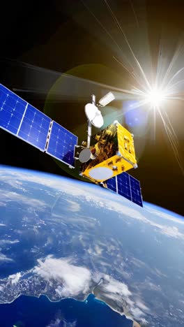 a satellite is flying over the earth