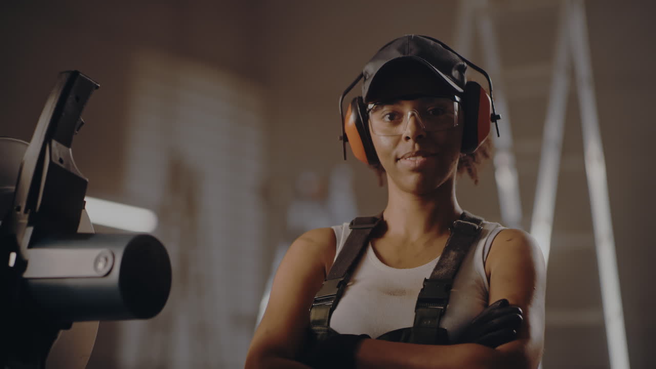 Woman Carpenter in Workshop