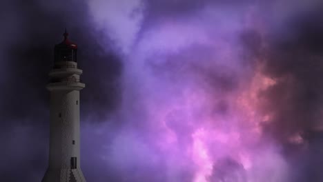 thunder and lighthouse at night