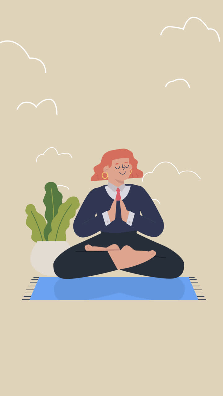 Forretningskvinde dyrker yoga