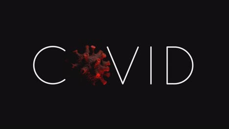 covid animated title on a black background