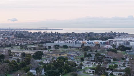 the drone captures a sweeping view of alameda point, where the island’s western edge meets the expanse of the bay. shot on a dji air 3s.