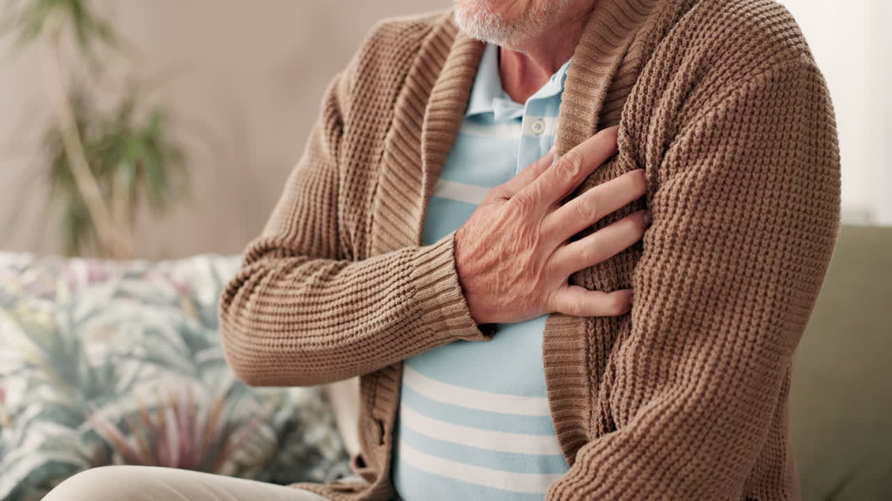 Senior Man Experiencing Chest Pain
