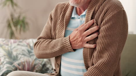 senior man experiencing chest pain