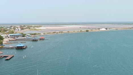 las calderas bay with salt pants in background, dominican republic