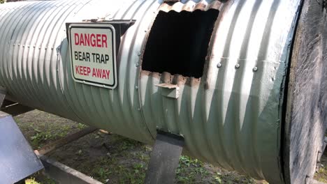 bear trap pan left close up at campground caddy lake whiteshell provincial park