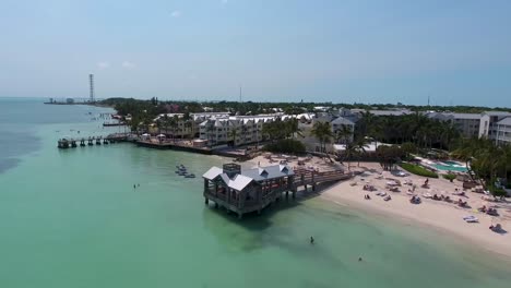 AERIAL:-Descending-towards-Key-West,-Florida