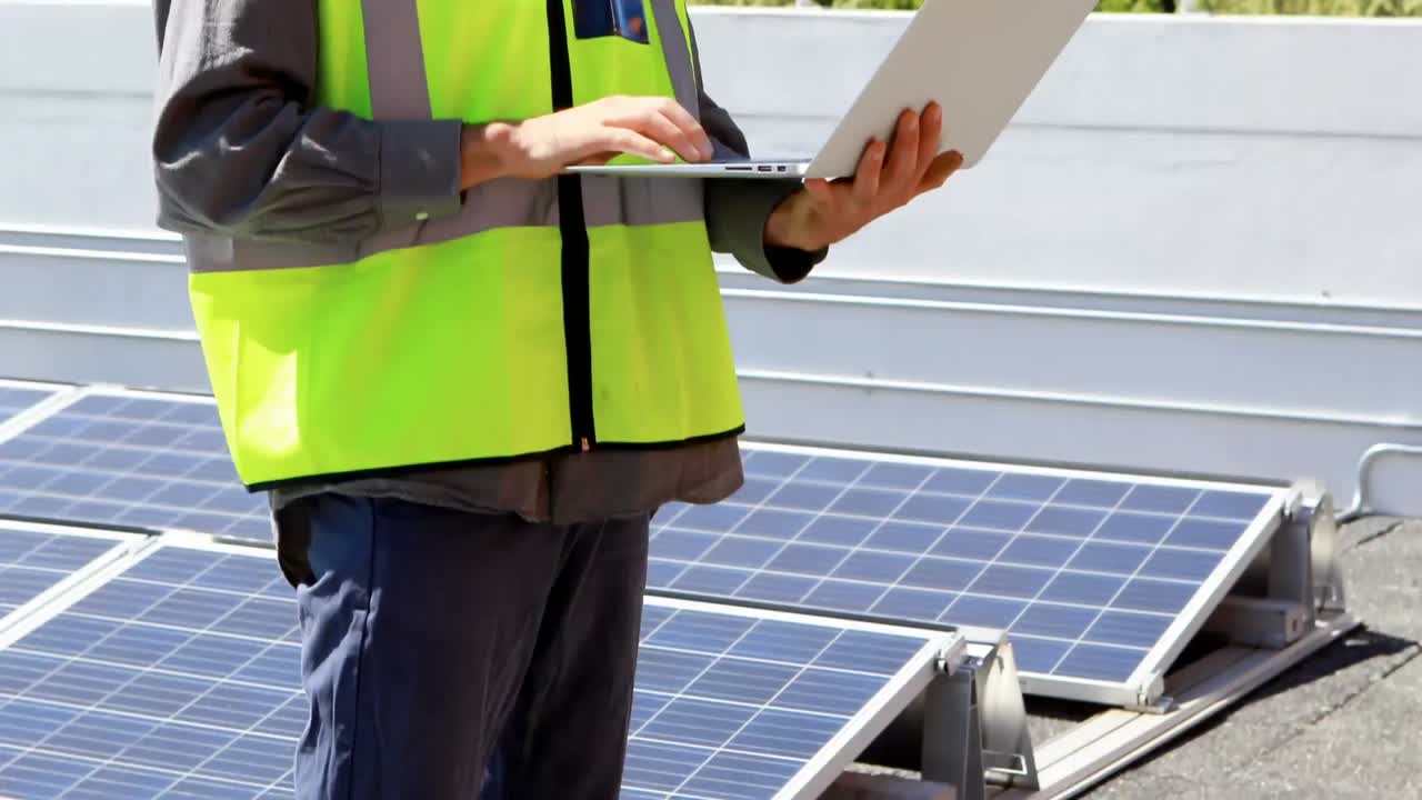 Screen with data processing against caucasian male engineer using laptop
