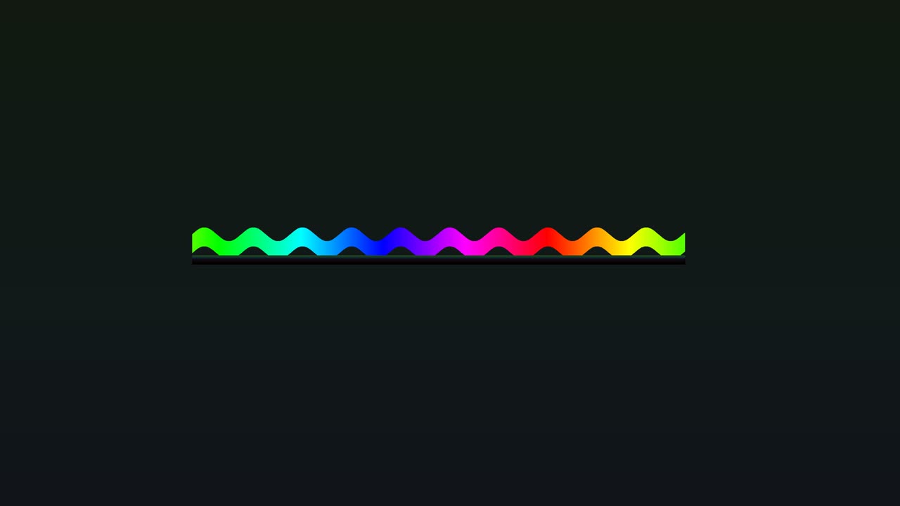 A progress bar designed for video creators is shown in a colorful wave pattern. This design features smooth transitions that enhance viewer experience