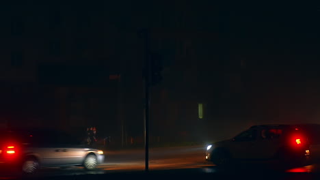 night city intersection in fog