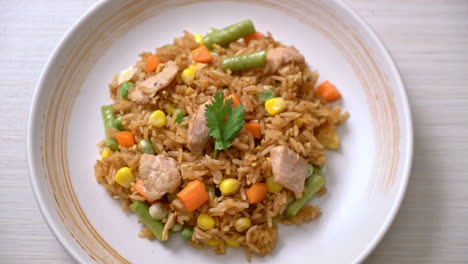 fried rice with pork and vegetable