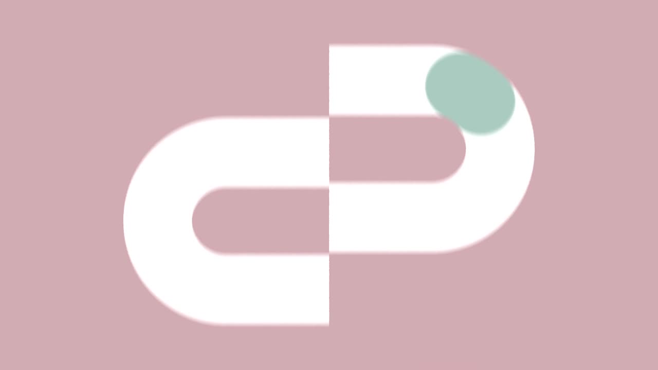 경로를 따라 공의 끝없는 움직임의 루프 애니메이션. 보라색 배경