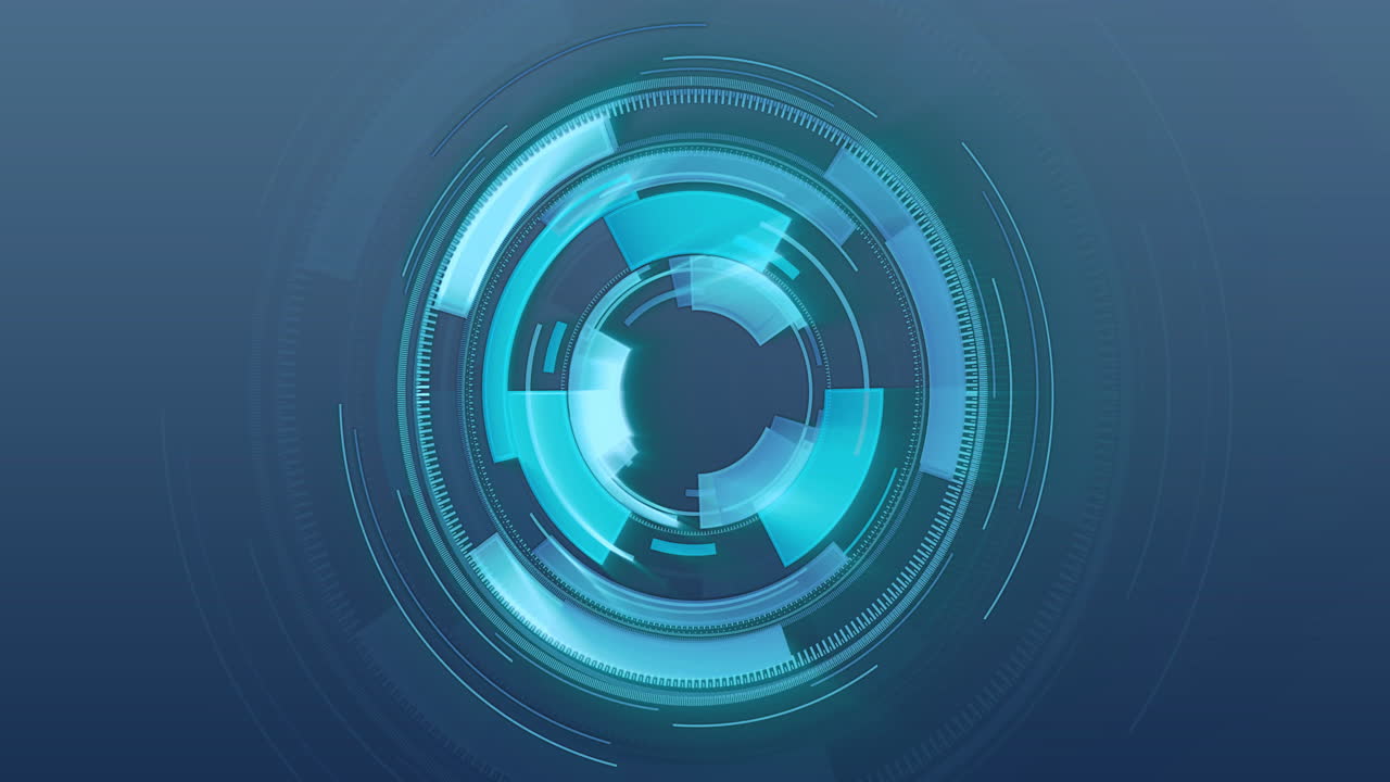 Animation of scope scanning and data processing over blue background